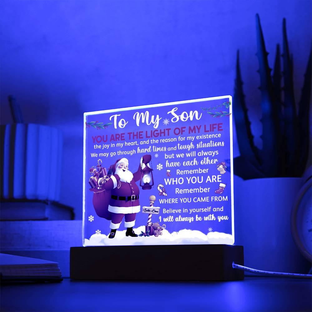 Christmas 'Son's Santa's Love' - Acrylic Square Plaque - Real Rad Boutique