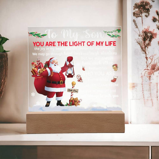 Christmas 'Son's Santa's Love' - Acrylic Square Plaque - Real Rad Boutique