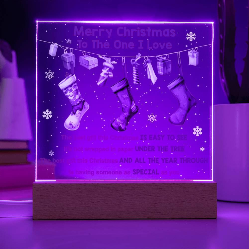 Christmas 'Stocking Stuffer Love' Acrylic Square Plaque - Real Rad Boutique