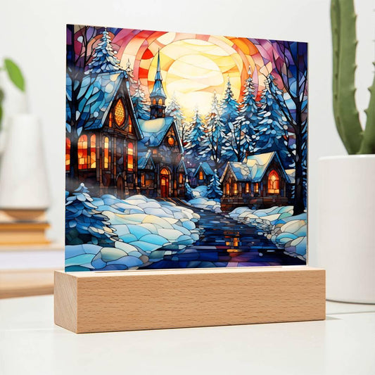 Christmas 'Whimsical Winter Wonderland' Acrylic Square Plaque - Real Rad Boutique