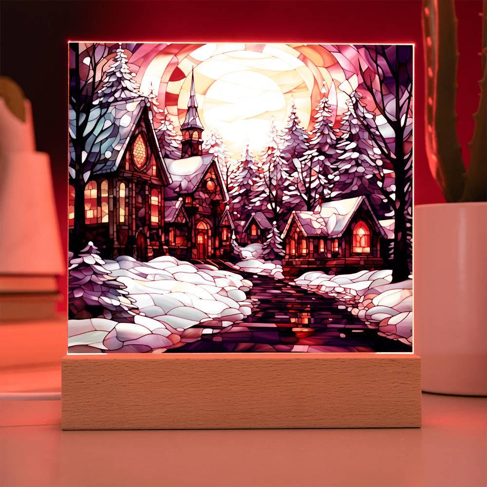 Christmas 'Whimsical Winter Wonderland' Acrylic Square Plaque - Real Rad Boutique