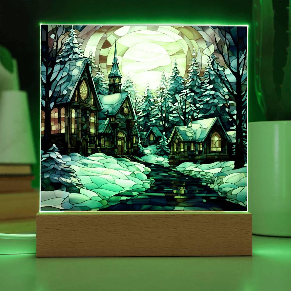 Christmas 'Whimsical Winter Wonderland' Acrylic Square Plaque - Real Rad Boutique