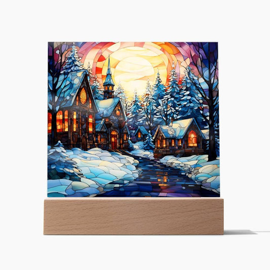 Christmas 'Whimsical Winter Wonderland' Acrylic Square Plaque - Real Rad Boutique