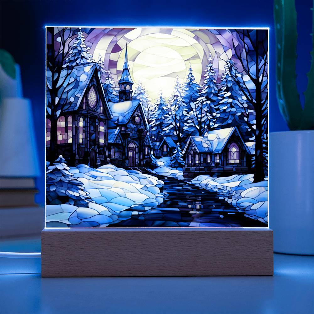 Christmas 'Whimsical Winter Wonderland' Acrylic Square Plaque - Real Rad Boutique