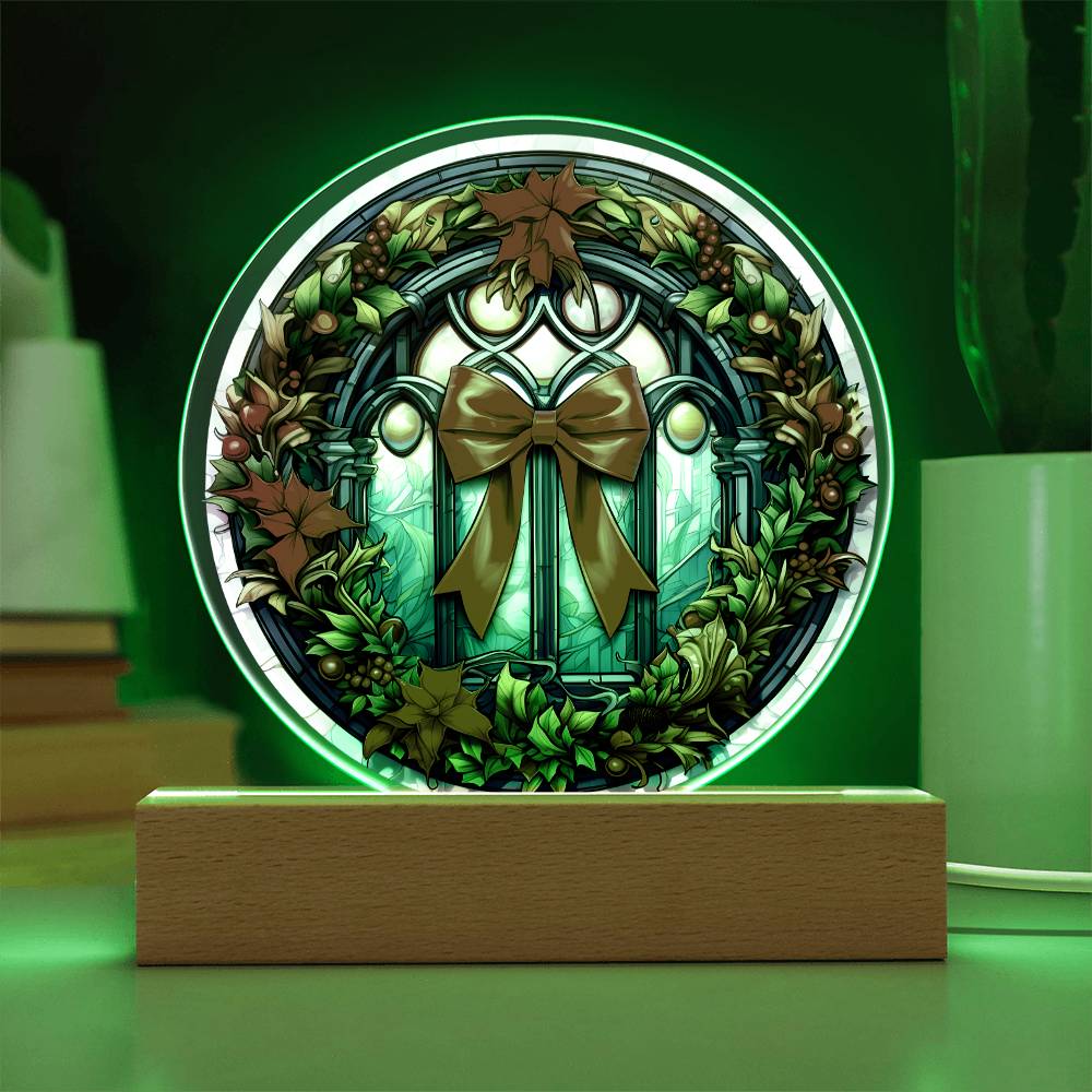 Christmas 'Wreath of Wonder' - Acrylic Circle Plaque - Real Rad Boutique