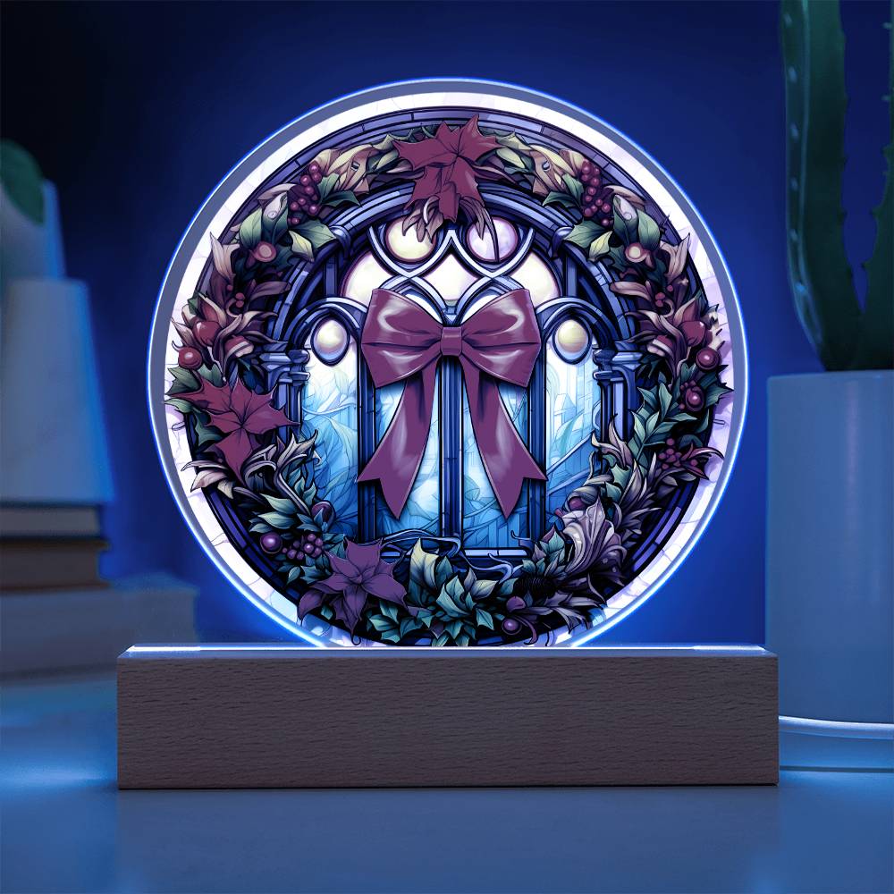 Christmas 'Wreath of Wonder' - Acrylic Circle Plaque - Real Rad Boutique