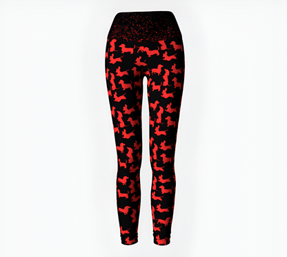 Dachshund in Radiant Red - Dachshund Yoga Leggings - Real Rad Boutique