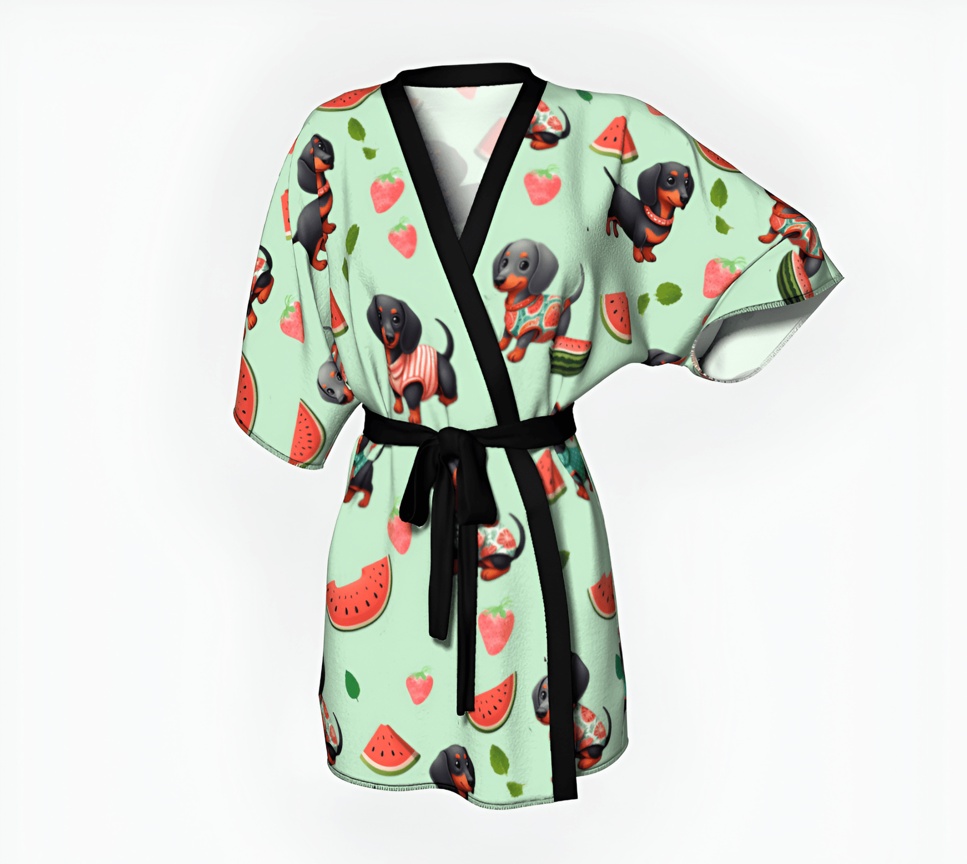 Dachshund Watermelon Delight - Kimono Robe - Real Rad Boutique