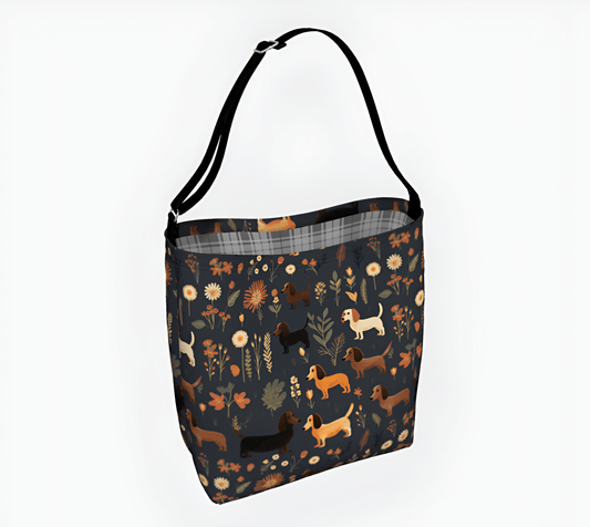 Dachshund with Flowers - Dachshund Day Tote - Real Rad Boutique