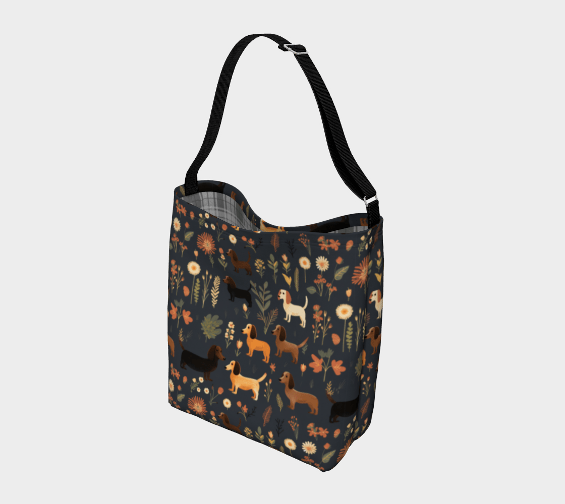 Dachshund with Flowers - Dachshund Day Tote - Real Rad Boutique