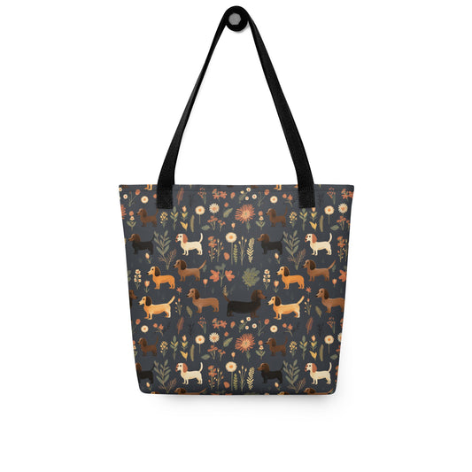 Dachshund with Flowers - Dachshund Tote Bag - Real Rad Boutique