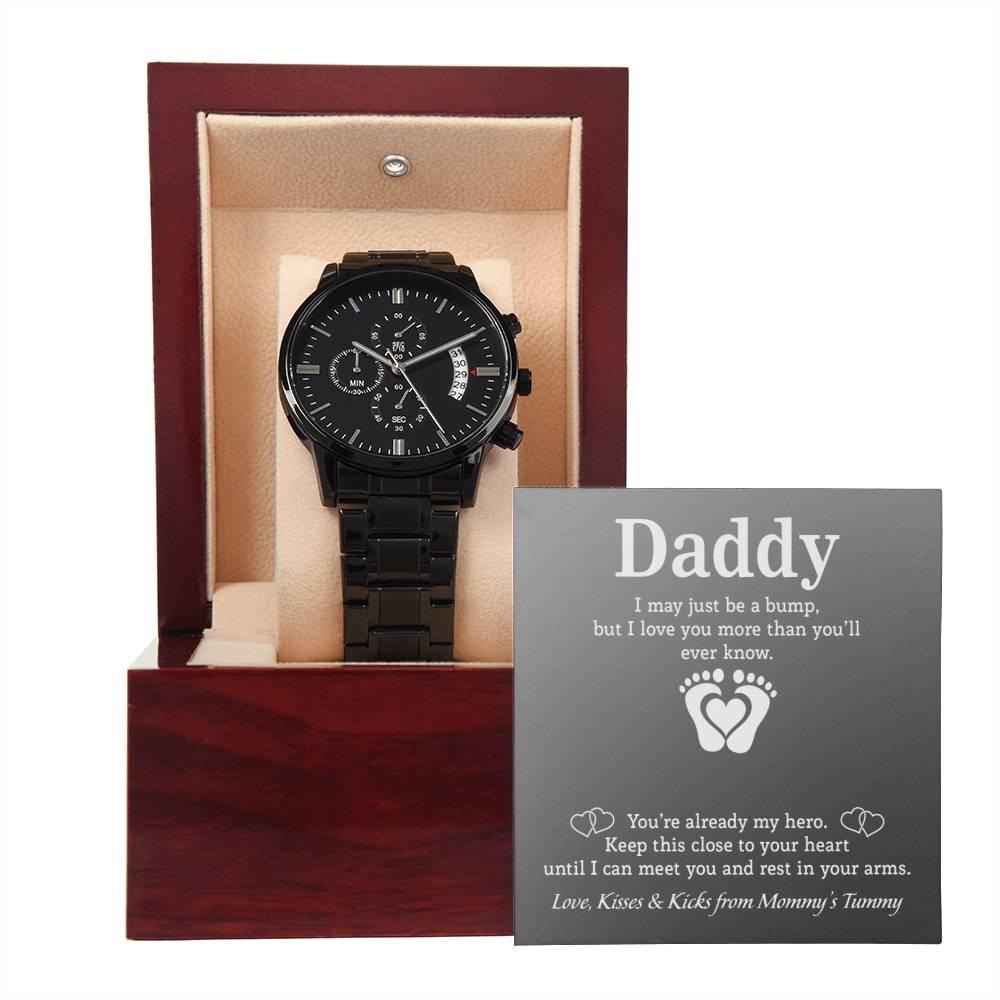 'Dad to Be' Black Chronograph Watch - Real Rad Boutique