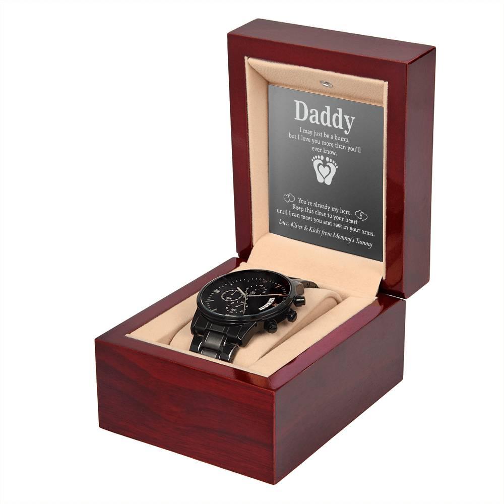 'Dad to Be' Black Chronograph Watch - Real Rad Boutique