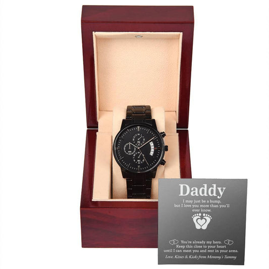 'Dad to Be' Black Chronograph Watch - Real Rad Boutique