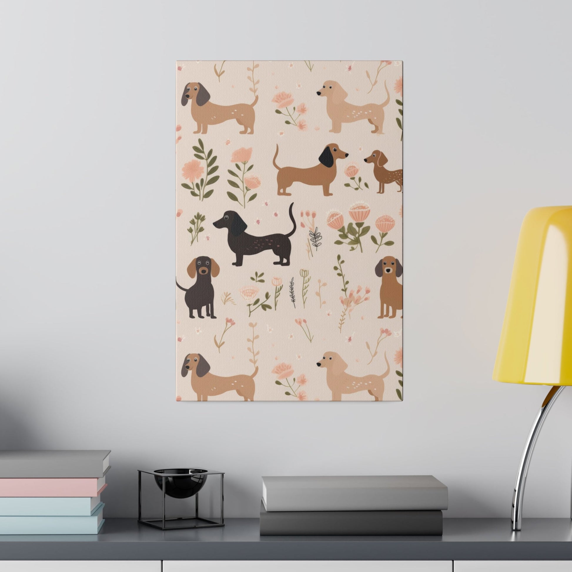 Dainty Delight - Dachshund Matte Canvas - Real Rad Boutique