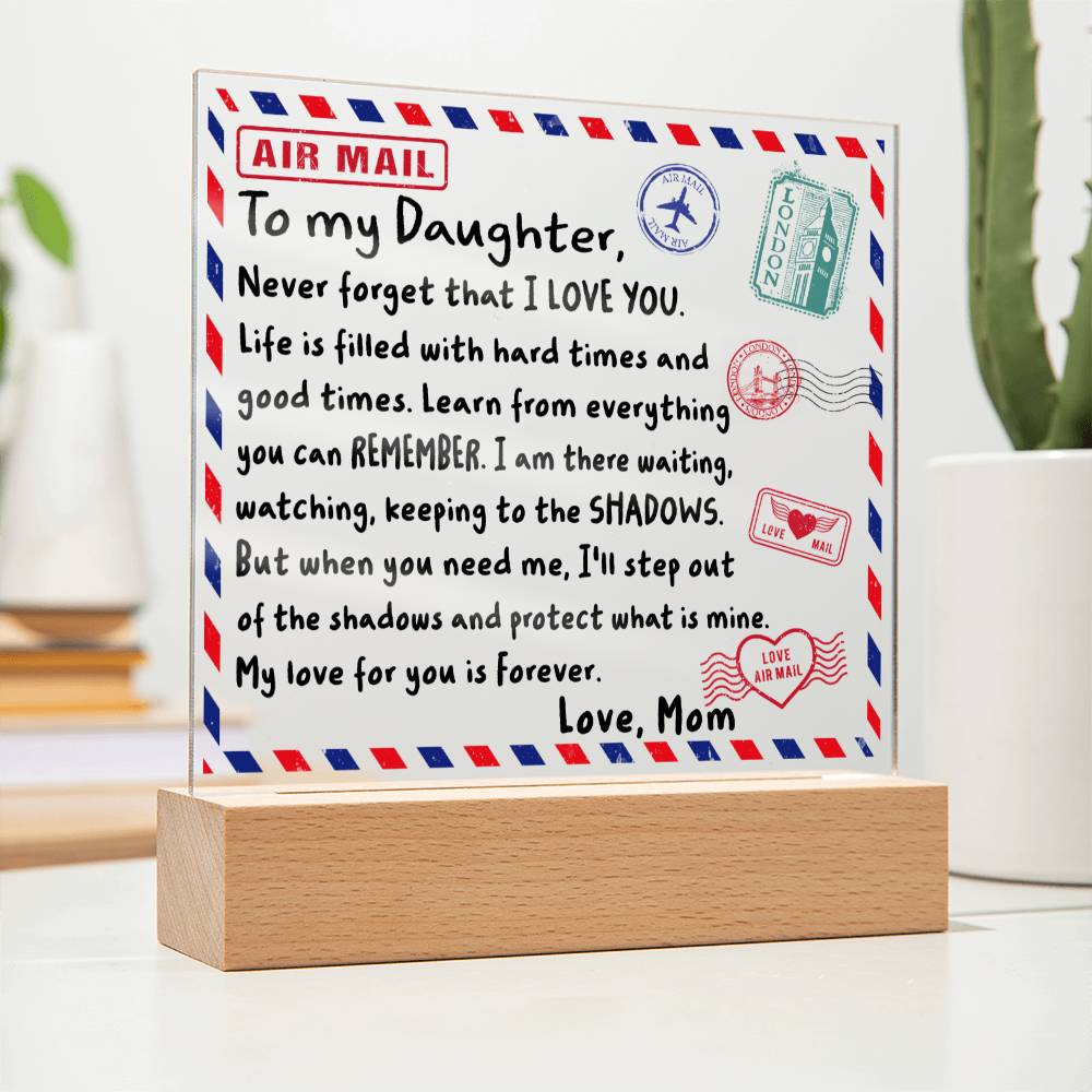 Daughter 'Love in Every Word' - Acrylic Square Plaque - Real Rad Boutique