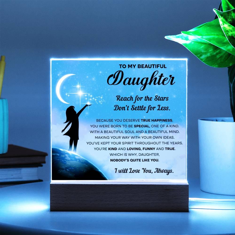 Daughter 'Words of Love and Encouragement' Acrylic Square Plaque - Real Rad Boutique