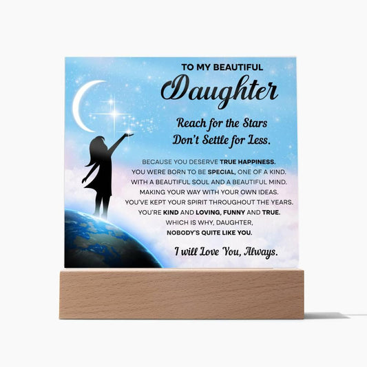 Daughter 'Words of Love and Encouragement' Acrylic Square Plaque - Real Rad Boutique