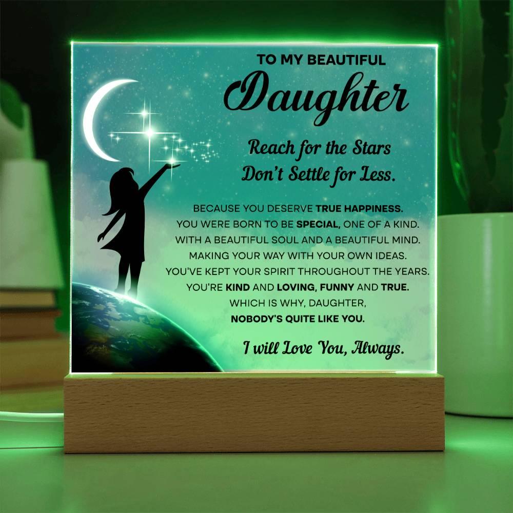 Daughter 'Words of Love and Encouragement' Acrylic Square Plaque - Real Rad Boutique