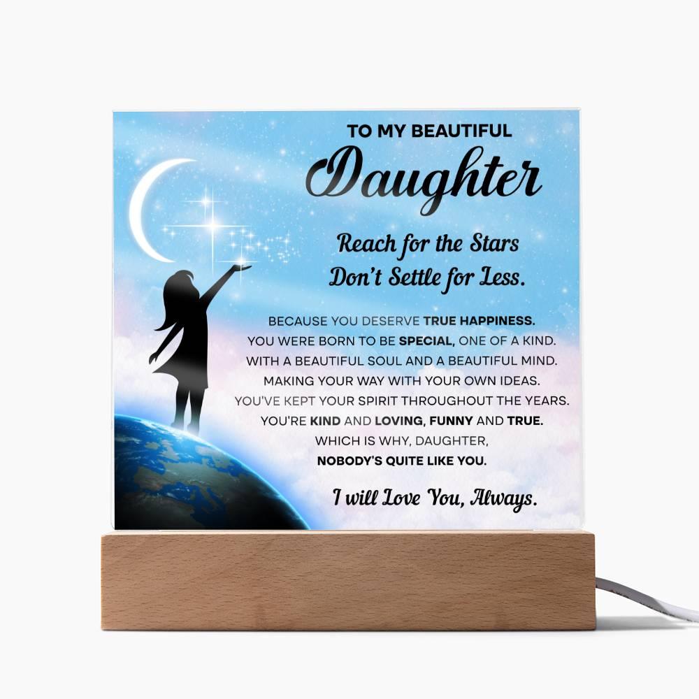 Daughter 'Words of Love and Encouragement' Acrylic Square Plaque - Real Rad Boutique