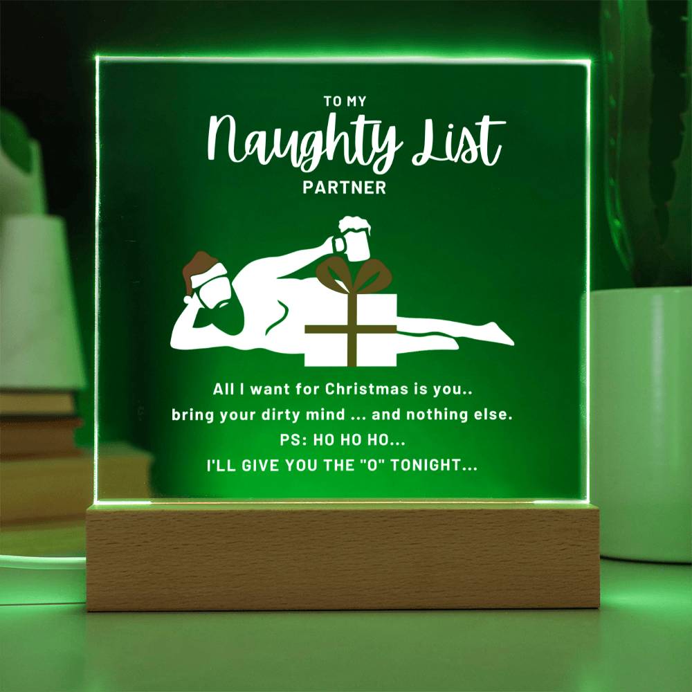 'Dirty Christmas Pleasure' - Acrylic Square Plaque - Real Rad Boutique