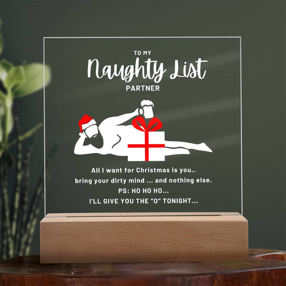 'Dirty Christmas Pleasure' - Acrylic Square Plaque - Real Rad Boutique