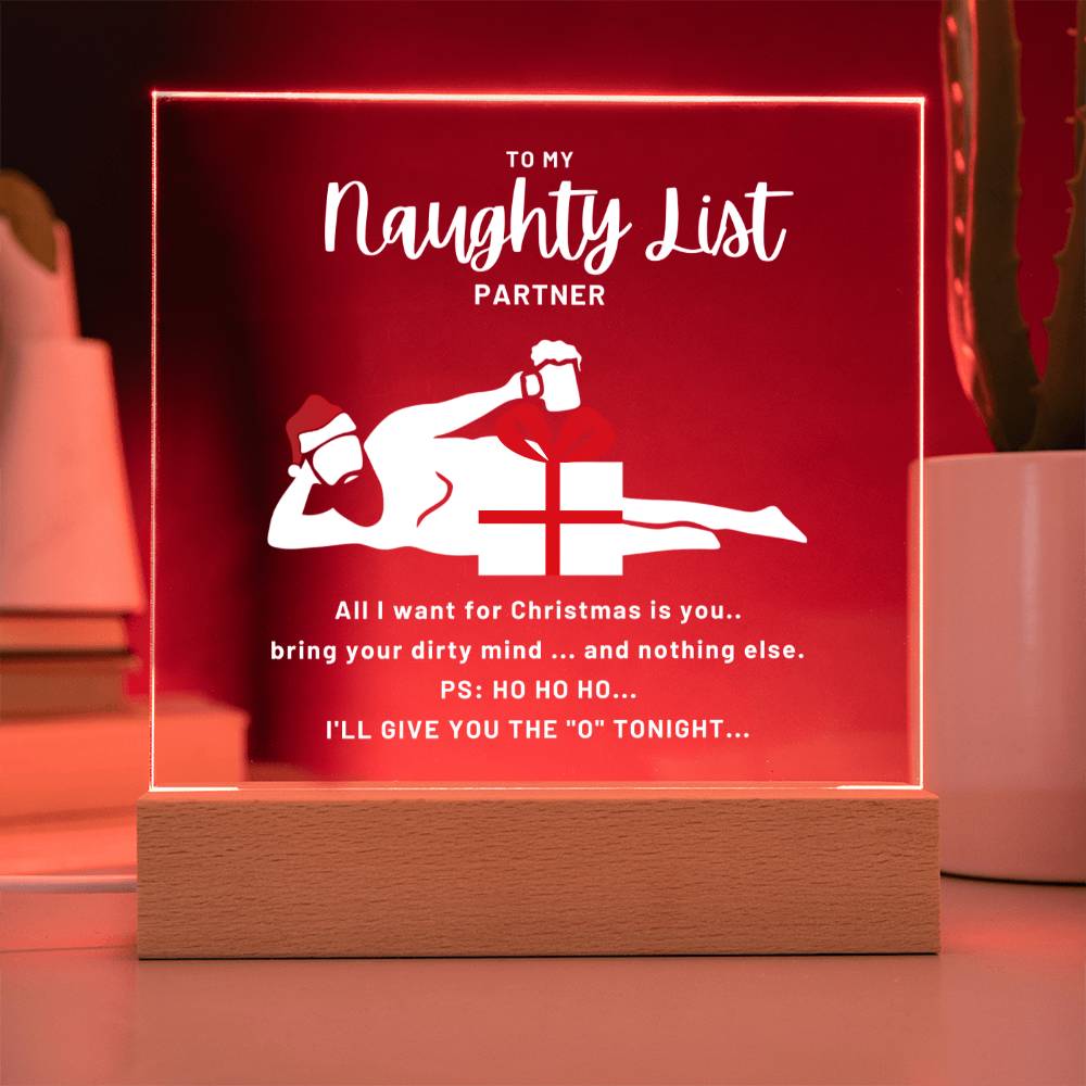 'Dirty Christmas Pleasure' - Acrylic Square Plaque - Real Rad Boutique