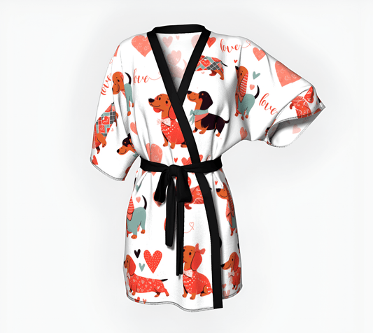 Doxie Love - Dachshund Kimono Robe - Real Rad Boutique