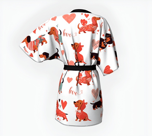 Doxie Love - Dachshund Kimono Robe - Real Rad Boutique