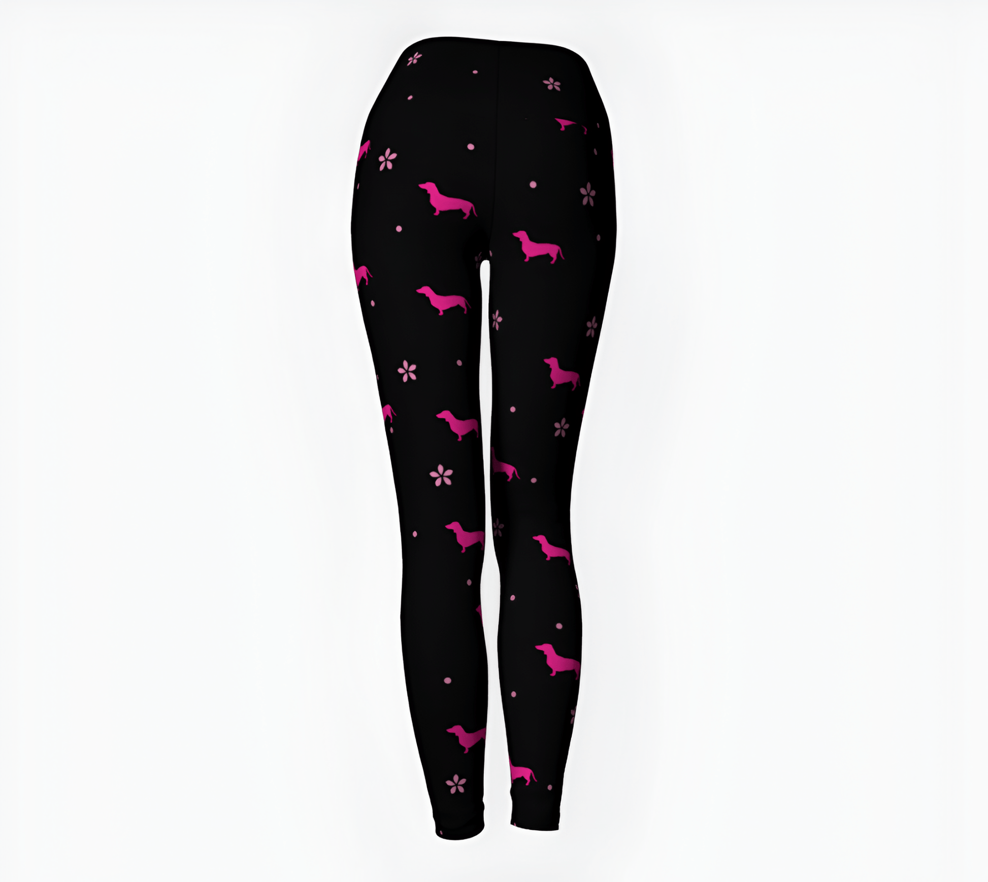 Flower Dachshund Power - Dachshund Yoga Leggings - Real Rad Boutique