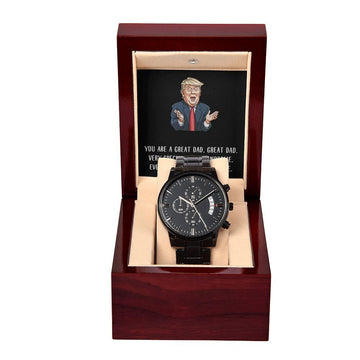 'Great Dad' Black Chronograph Watch - Real Rad Boutique