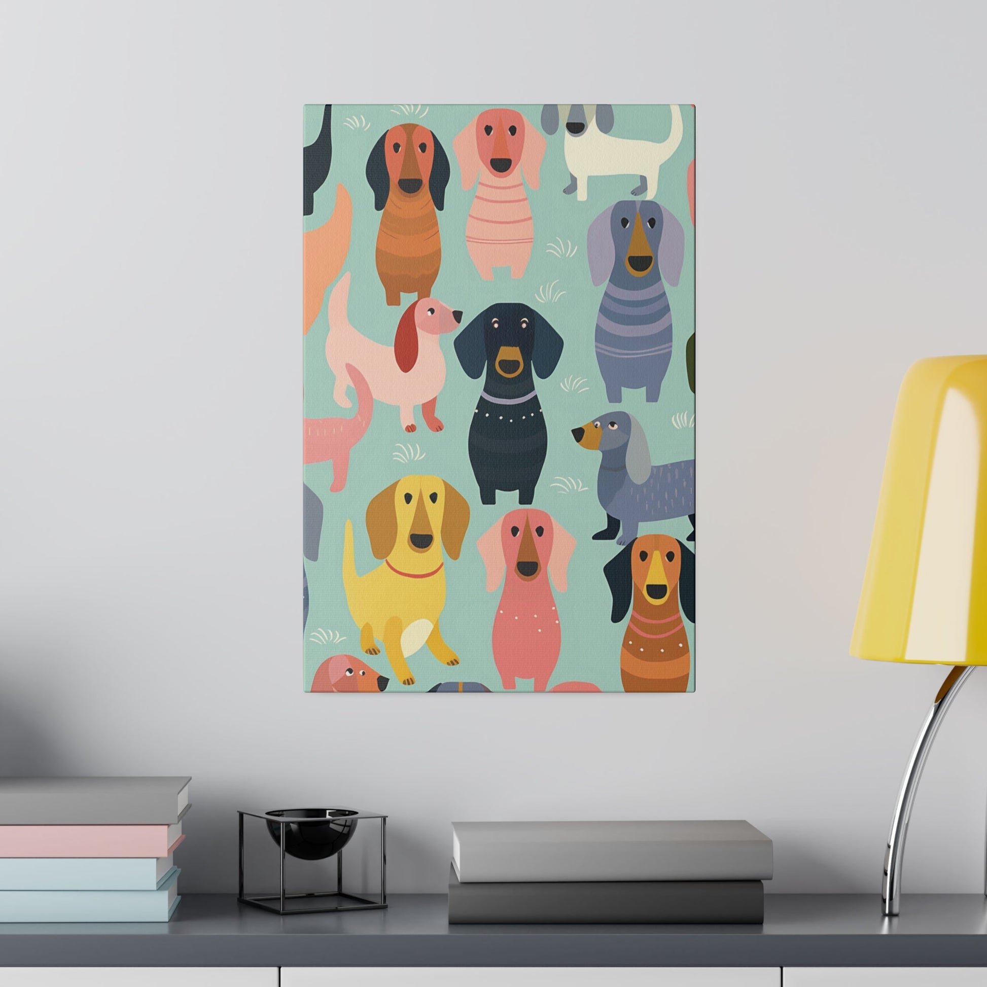 Groovy Delight - Dachshund Matte Canvas - Real Rad Boutique