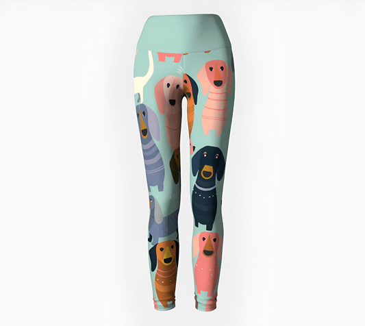 Groovy Delight - Dachshund Yoga Leggings - Real Rad Boutique