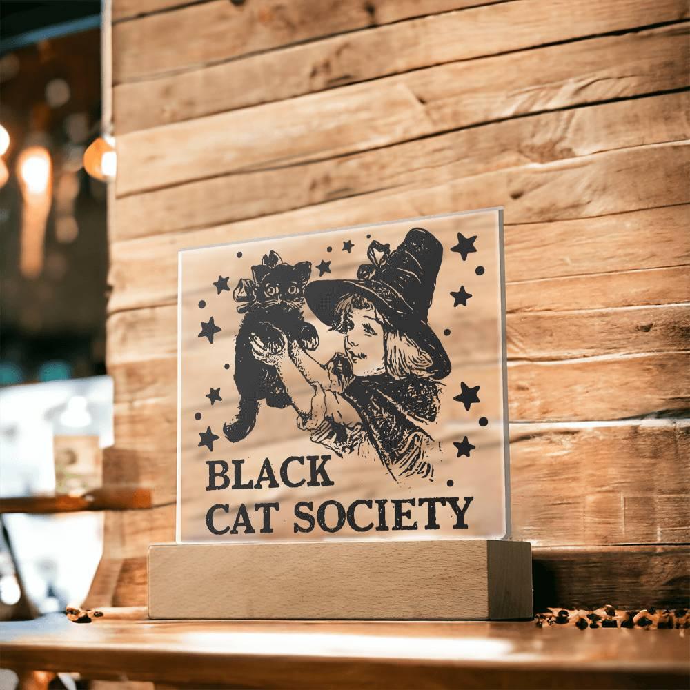 Halloween 'Black Cat Society' Acrylic Square Plaque - Real Rad Boutique