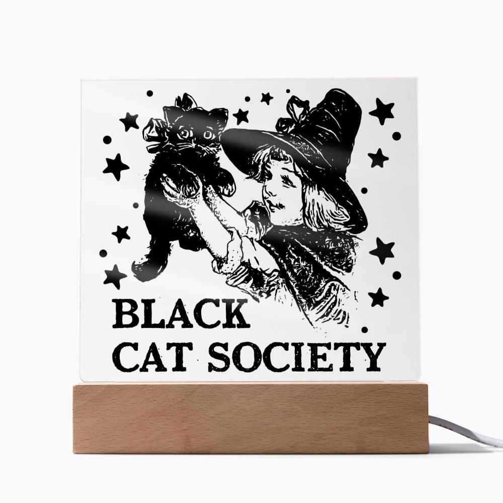 Halloween 'Black Cat Society' Acrylic Square Plaque - Real Rad Boutique