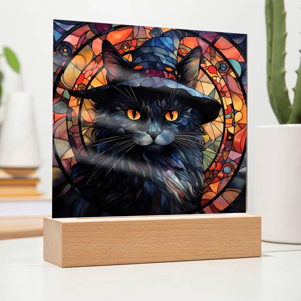 Halloween 'Cats & Cauldrons' Acrylic Square Plaque - Real Rad Boutique