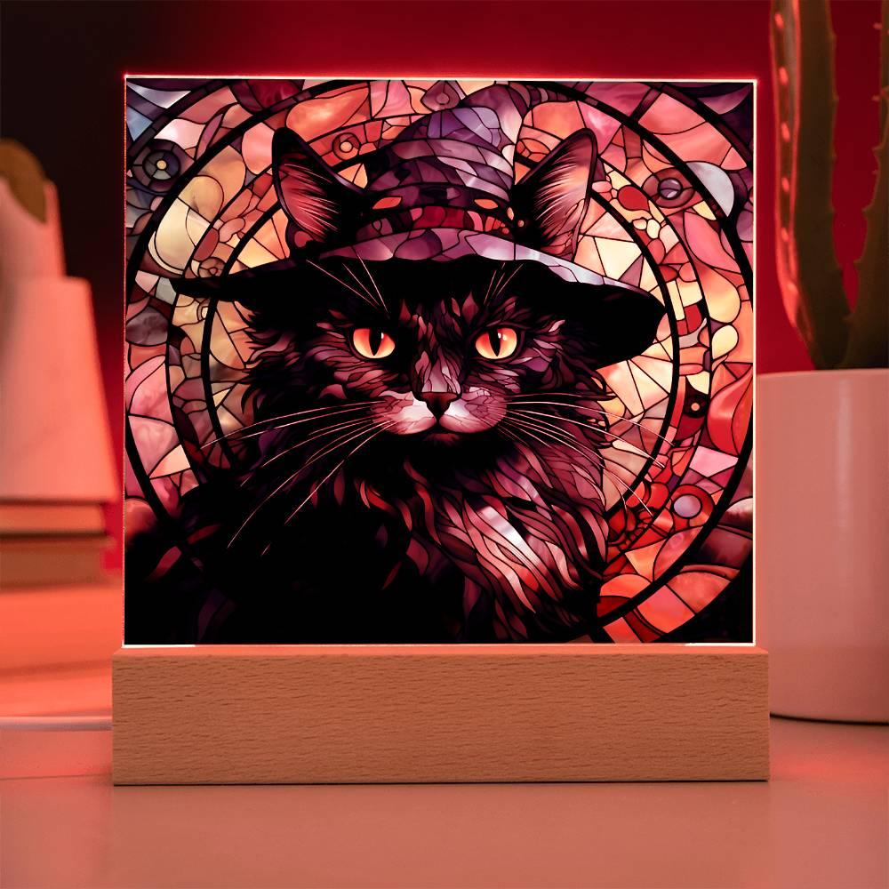 Halloween 'Cats & Cauldrons' Acrylic Square Plaque - Real Rad Boutique