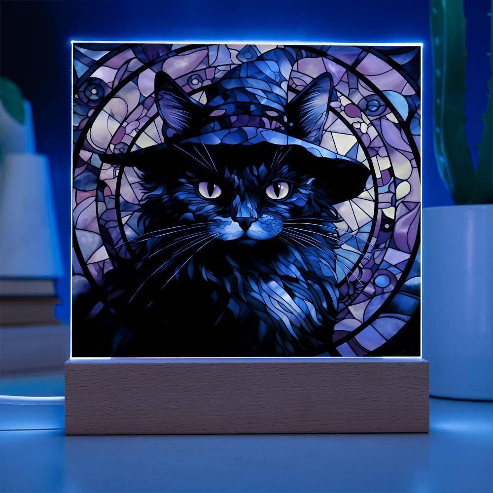 Halloween 'Cats & Cauldrons' Acrylic Square Plaque - Real Rad Boutique