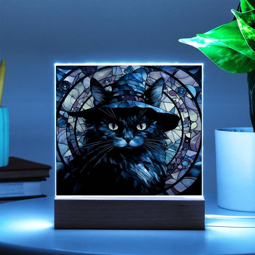 Halloween 'Cats & Cauldrons' Acrylic Square Plaque - Real Rad Boutique