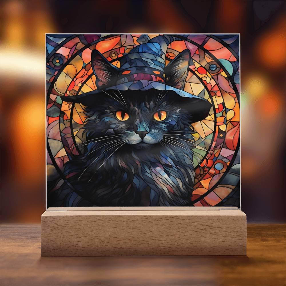 Halloween 'Cats & Cauldrons' Acrylic Square Plaque - Real Rad Boutique