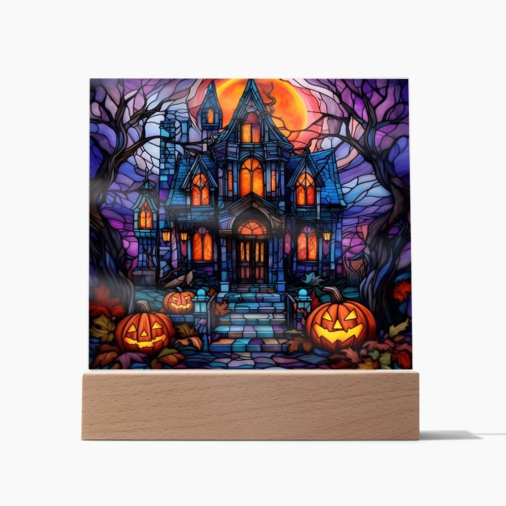 Halloween 'Chills & Thrills Manor' Acrylic Square Plaque - Real Rad Boutique