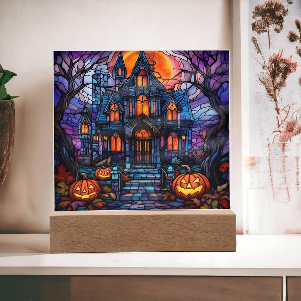 Halloween 'Chills & Thrills Manor' Acrylic Square Plaque - Real Rad Boutique