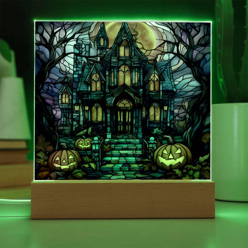 Halloween 'Chills & Thrills Manor' Acrylic Square Plaque - Real Rad Boutique