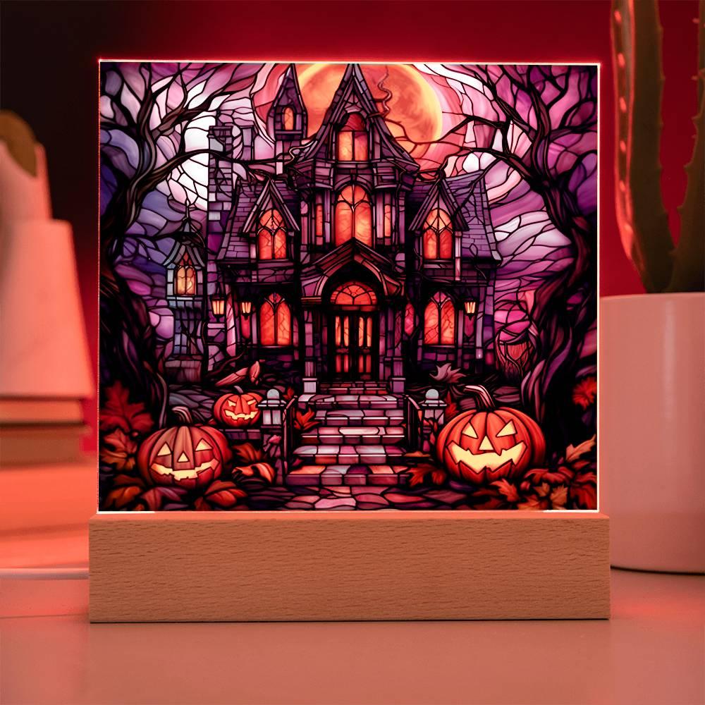 Halloween 'Chills & Thrills Manor' Acrylic Square Plaque - Real Rad Boutique