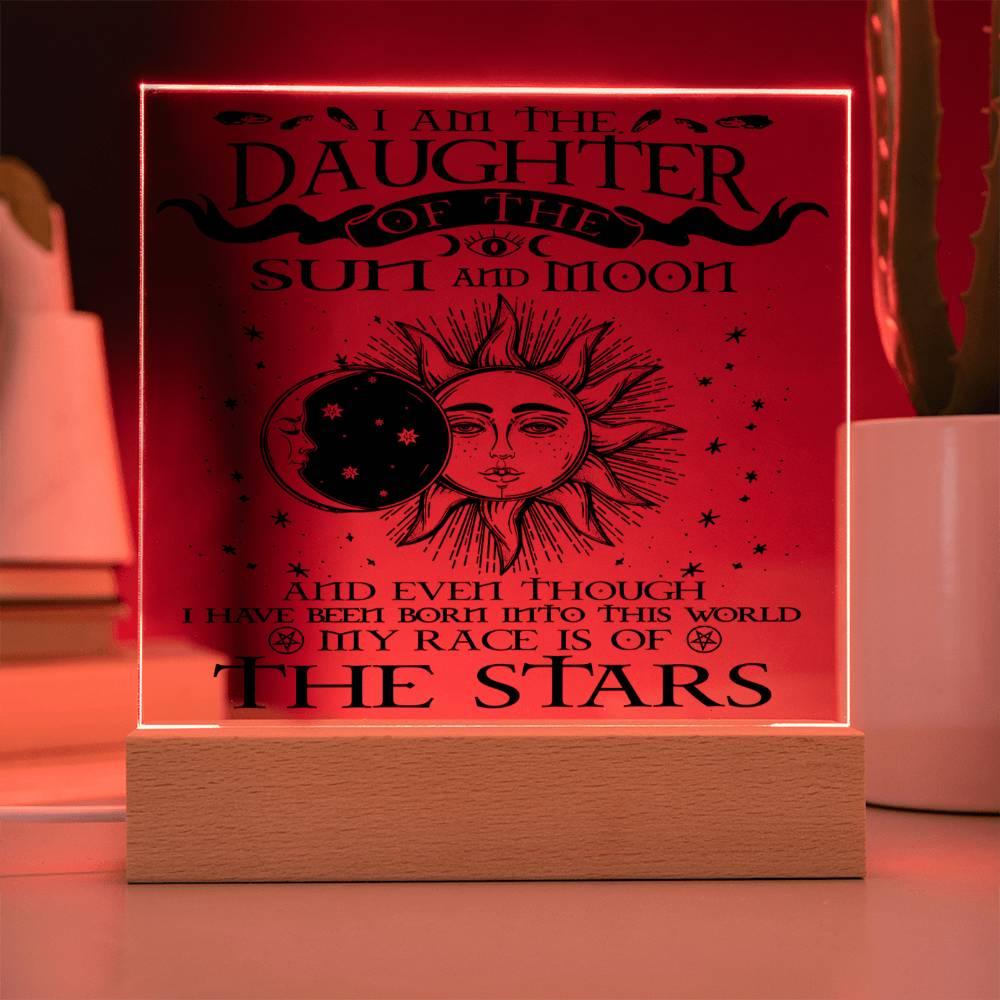 Halloween 'Daughter of the Sun & Moon' Acrylic Square Plaque - Real Rad Boutique