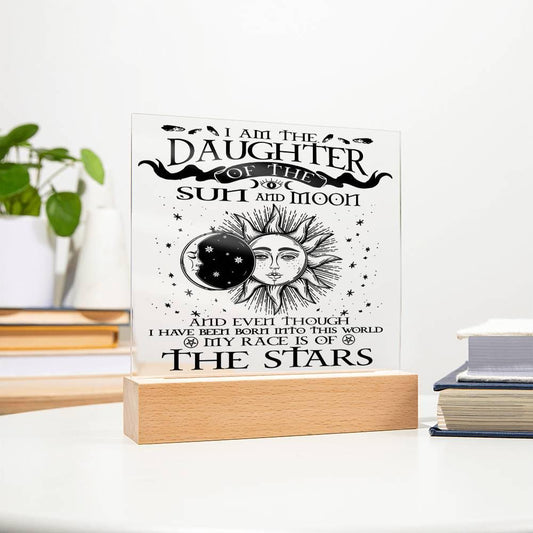 Halloween 'Daughter of the Sun & Moon' Acrylic Square Plaque - Real Rad Boutique