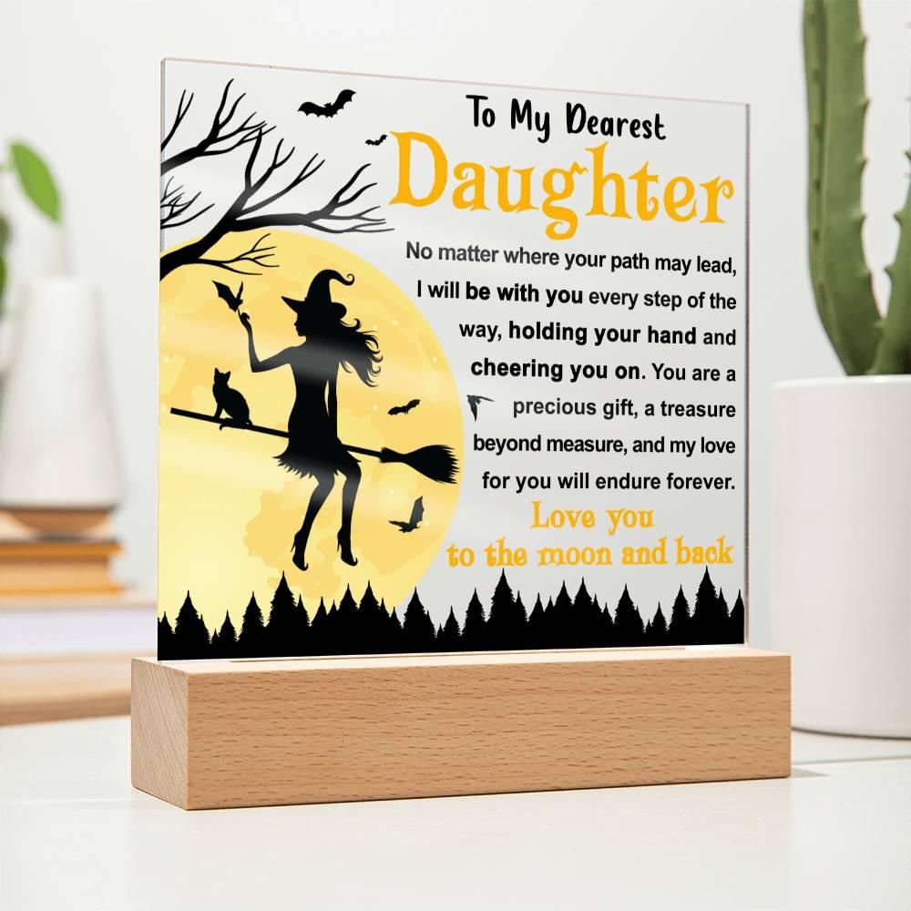 Halloween 'Daughter: To the Moon & Back' Acrylic Square Plaque - Real Rad Boutique