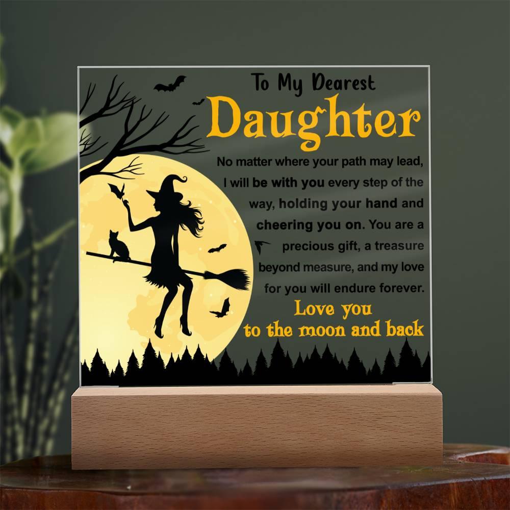 Halloween 'Daughter: To the Moon & Back' Acrylic Square Plaque - Real Rad Boutique