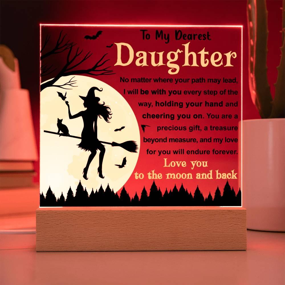 Halloween 'Daughter: To the Moon & Back' Acrylic Square Plaque - Real Rad Boutique