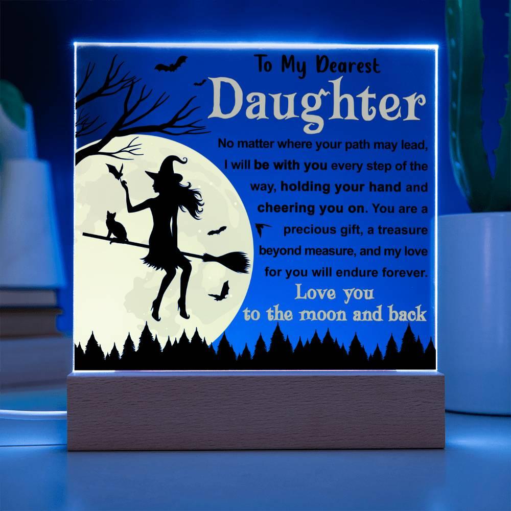 Halloween 'Daughter: To the Moon & Back' Acrylic Square Plaque - Real Rad Boutique